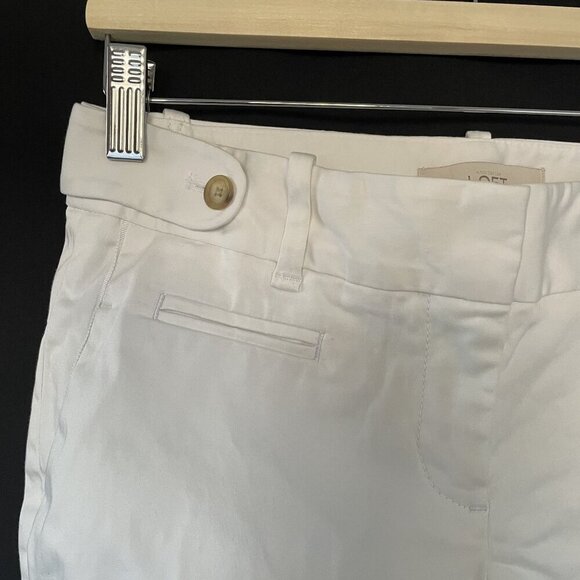 Ann Taylor LOFT Womens White Crop Pants Size 2P summer tea party cropped - Picture 3 of 7